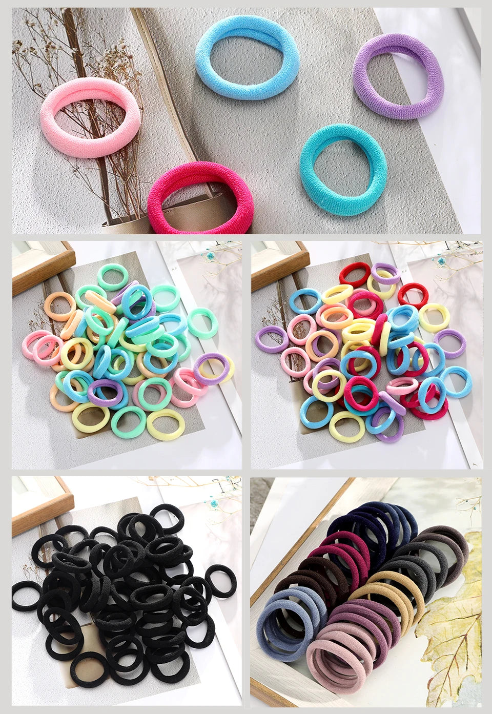 50PCS/Set Women Basic Scrunchie Hair Tie