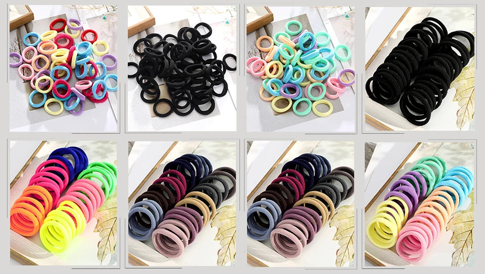 50PCS/Set Women Basic Scrunchie Hair Tie