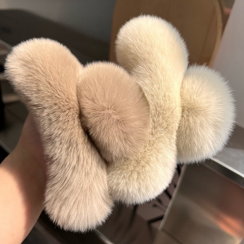 New Winter Faux Fur Hair Claw