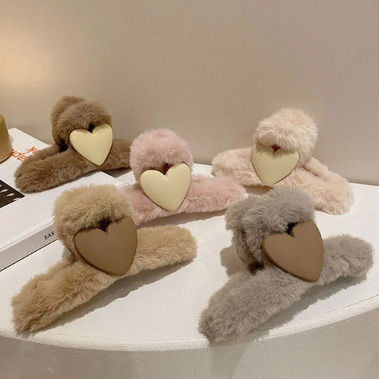 Love plush hair clip