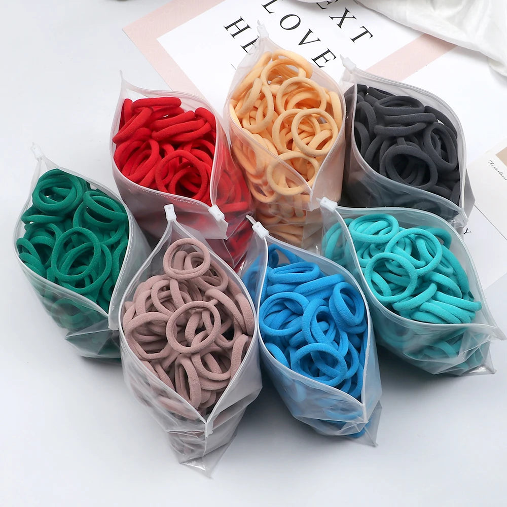 50Pc/ Girl Colorful Nylon Elastic Hair tie