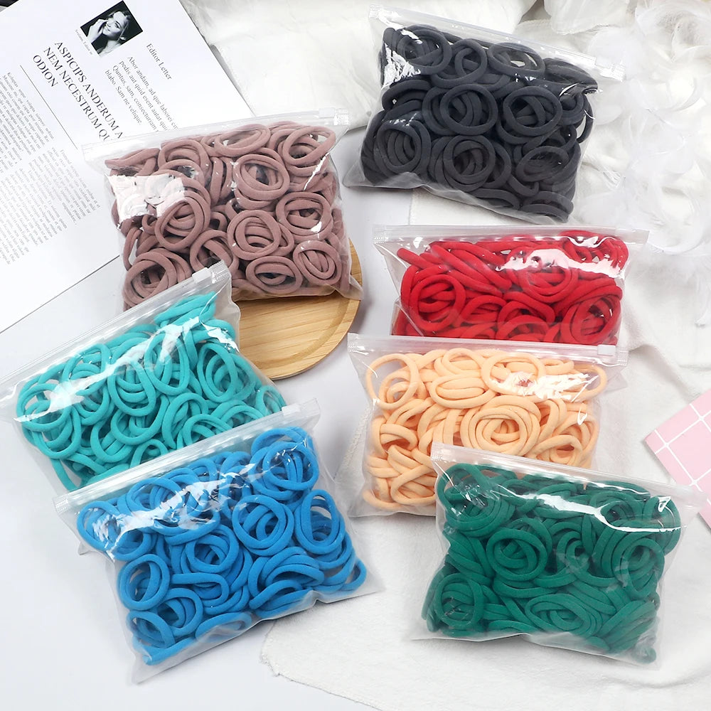 50Pc/ Girl Colorful Nylon Elastic Hair tie