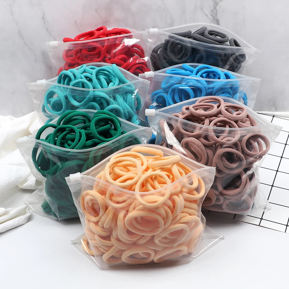 50Pc/ Girl Colorful Nylon Elastic Hair tie