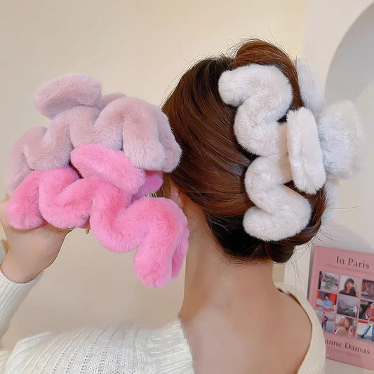 New Plush Hair Claw Women