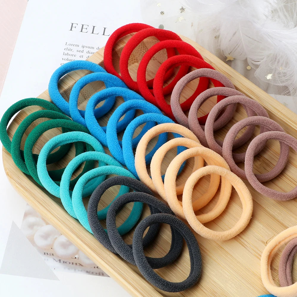 50Pc/ Girl Colorful Nylon Elastic Hair tie