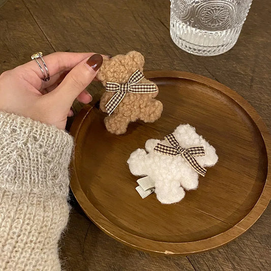 2 plush bear hair clip