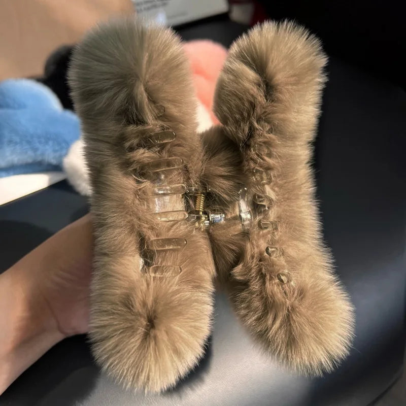 New Winter Faux Fur Hair Claw